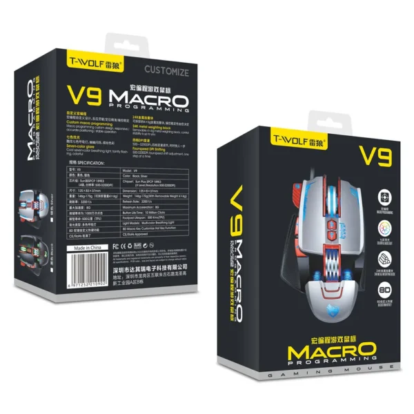 Souris Gamer T-WOLF V9 Macro