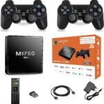 M8 Pro Mini - 2in1 Tv Box 4K Android et console de jeu +15000 Jeux rétro avec 2 mannette sans fil