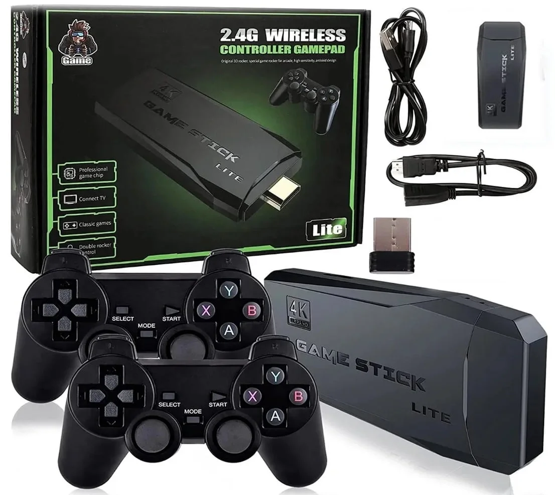 2pcs 64g 15000games - Console de jeu rétro Stick, double manette de jeu
