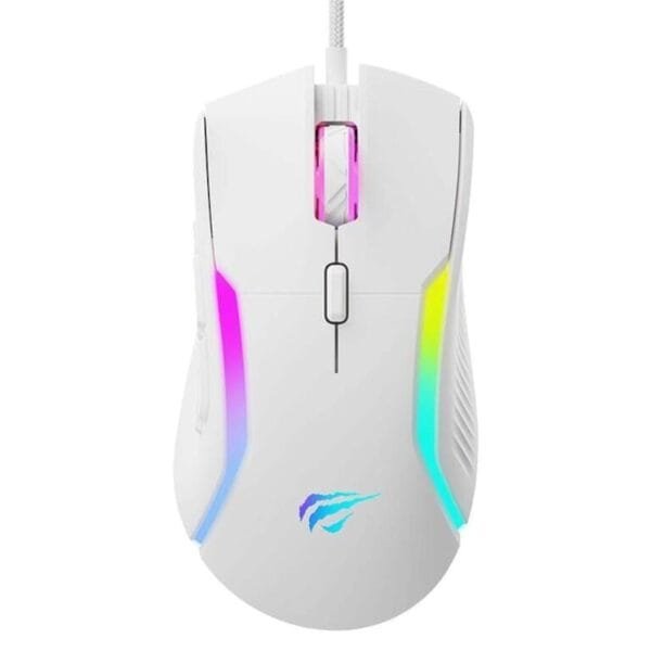 Souris Gamer HAVIT MS1033 RGB Programmable 8000 DPI 9 Boutons Blanc