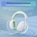 Casque PXN 308E sans fil RVB, USB 2,4 G et Type-C pour PC, PS4, Switch, Mac, ordinateur portable, mobile – Image 2